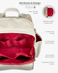 The Daphne Diaper Bag - Sandstone - The Palm Beach Baby