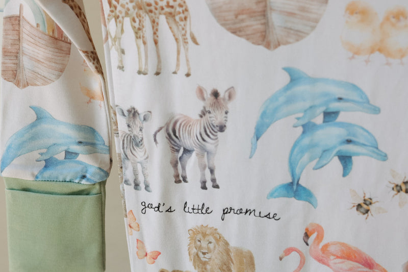 God's Little Promise Bamboo Footed Onesie Pajama - The Palm Beach Baby