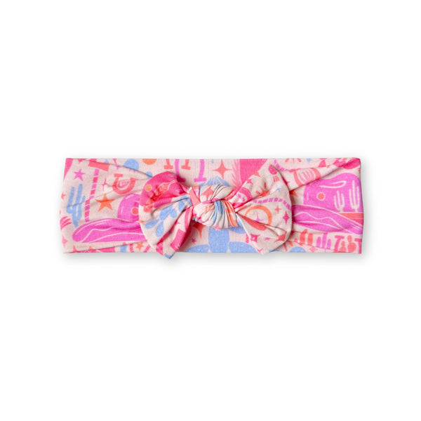 The SoftKnot Bamboo Baby Bow | Saddle Up - Cute bamboo baby bow made from soft bamboo fabric, perfect for stylish little ones.