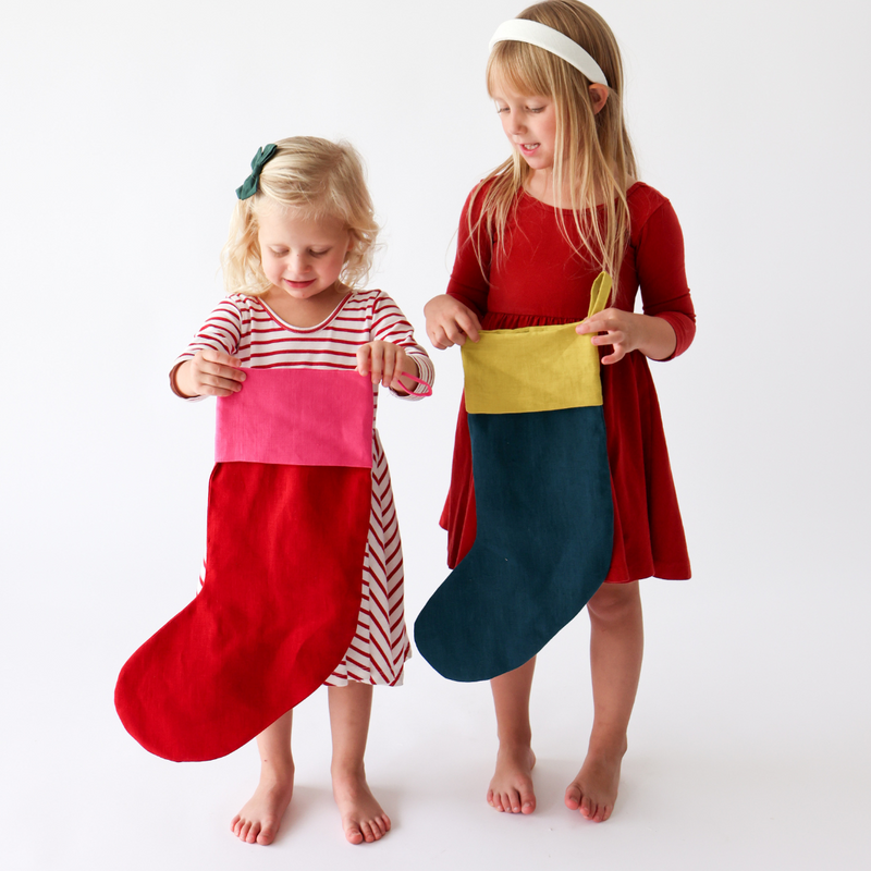 Color-blocked Christmas Stockings - 2 Cute Design Options