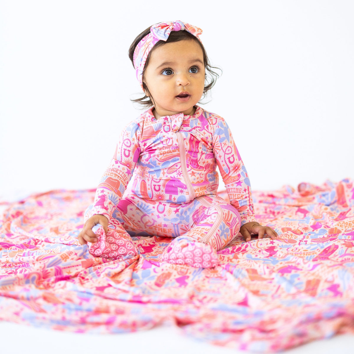 The SoftKnot Bamboo Baby Bow | Saddle Up - Adorable and practical bamboo baby bow for your little fashionista.