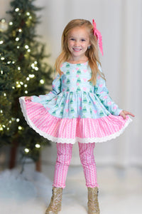Chloe Tunic Set - Frosted Winterland - The Palm Beach Baby