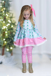 Chloe Tunic Set - Frosted Winterland - The Palm Beach Baby