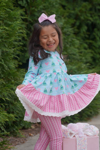 Chloe Tunic Set - Frosted Winterland - The Palm Beach Baby