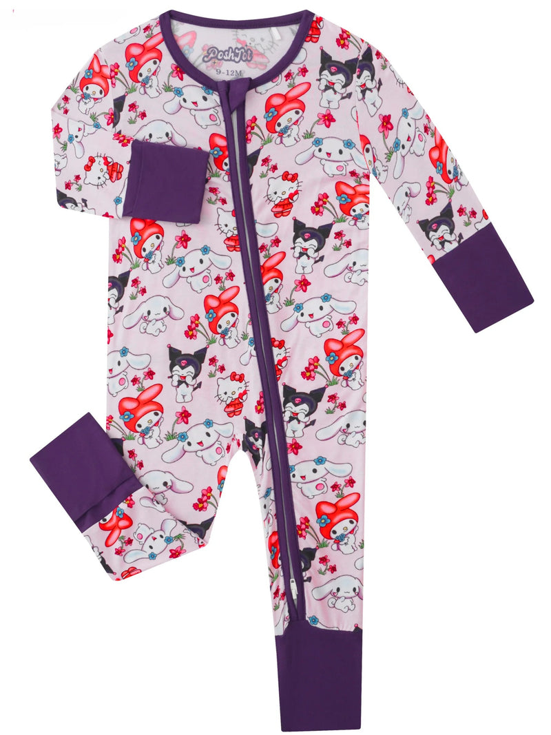 PoshTOT Sanrio My Melody Bamboo Baby Convertible Zippy Romper - The Palm Beach Baby