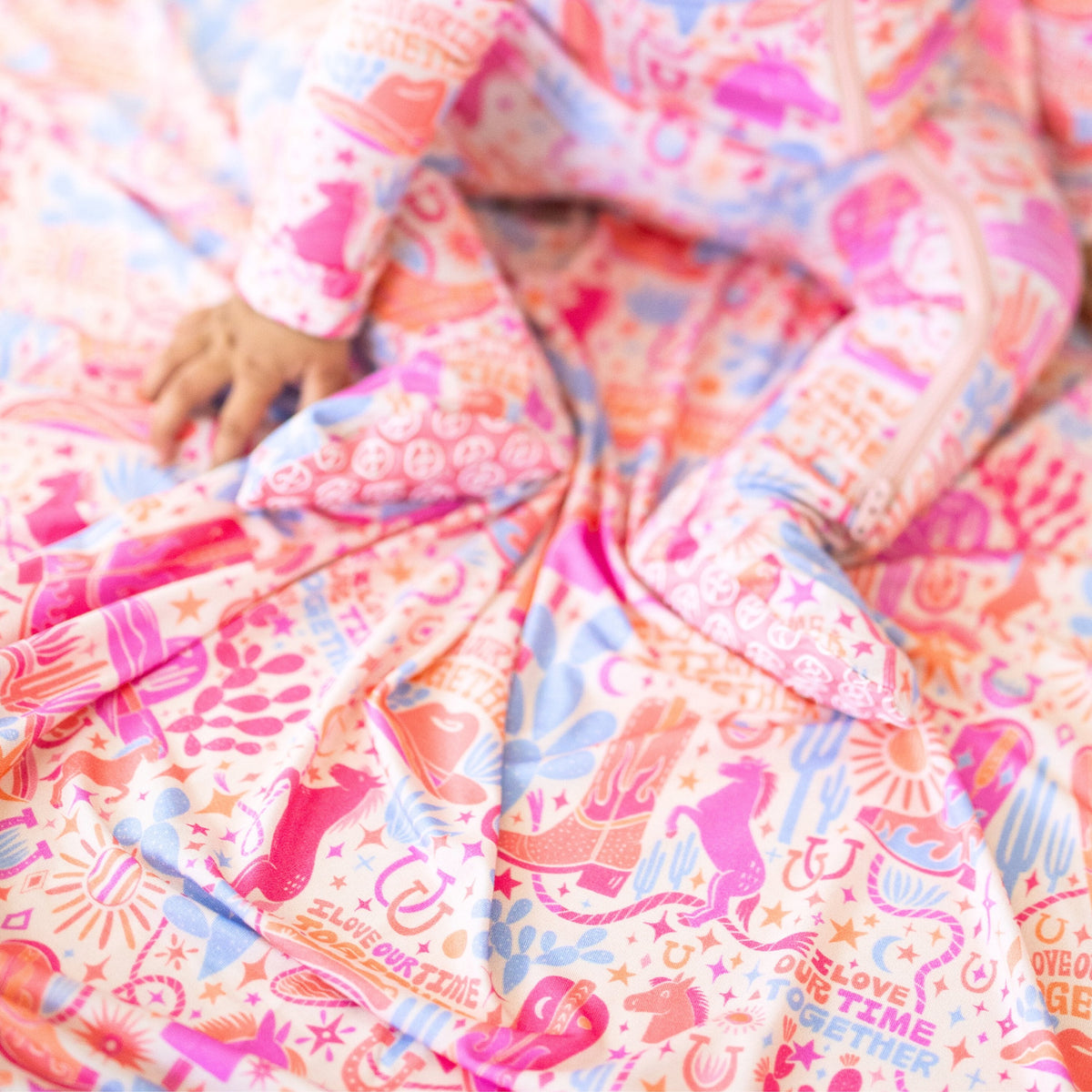 Saddle Up Western themed large swaddle blanket from The Forever collection, perfect for cozy moments.