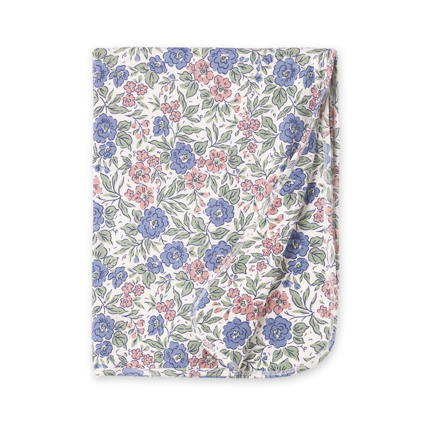 Vintage Floral Bamboo Stroller Blanket - Ultra Soft - The Palm Beach Baby
