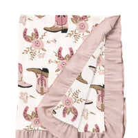 Western Cowgirl Boots Soft Baby Cotton Stroller Blanket