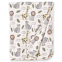 Safari Snuggles Bamboo Baby Stroller Blanket Jungle