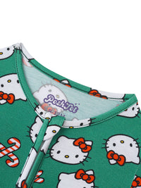 PoshTOT Sanrio Kitty Green Bamboo Baby Convertible Zippy Romper - The Palm Beach Baby