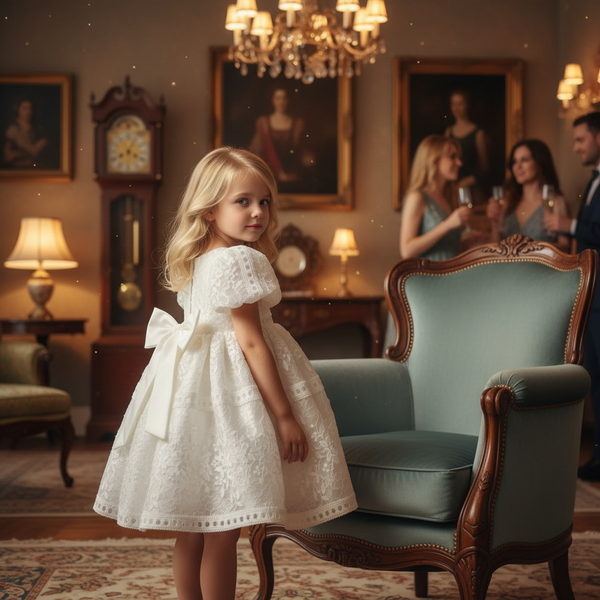 Captivating Celeste White Lace Party Dress for Girls - The Palm Beach Baby Estimated 18 - 21 Day Shipping