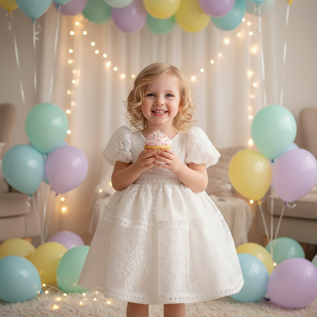 Captivating Celeste White Lace Party Dress for Girls - The Palm Beach Baby Estimated 18 - 21 Day Shipping