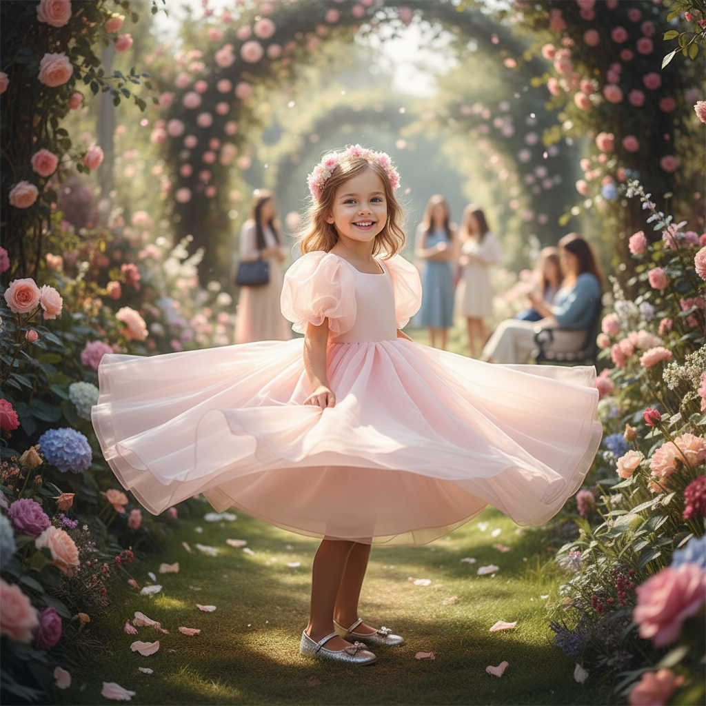 Little Girls Fluff and Circumstance Flower Girl and Party Dress V-Back - The Palm Beach Baby Estimated 12 -21 Day Shipping