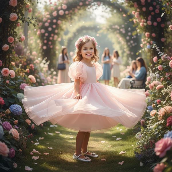 Little Girls Fluff and Circumstance Flower Girl and Party Dress V-Back - The Palm Beach Baby Estimated 12 -21 Day Shipping