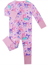 PoshTOT Sanrio Kuromi Bamboo Baby Convertible Zippy Romper - The Palm Beach Baby