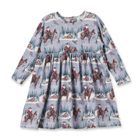 Cowgirl Christmas Girls Dress – Soft Bamboo Holiday Style - The Palm Beach Baby