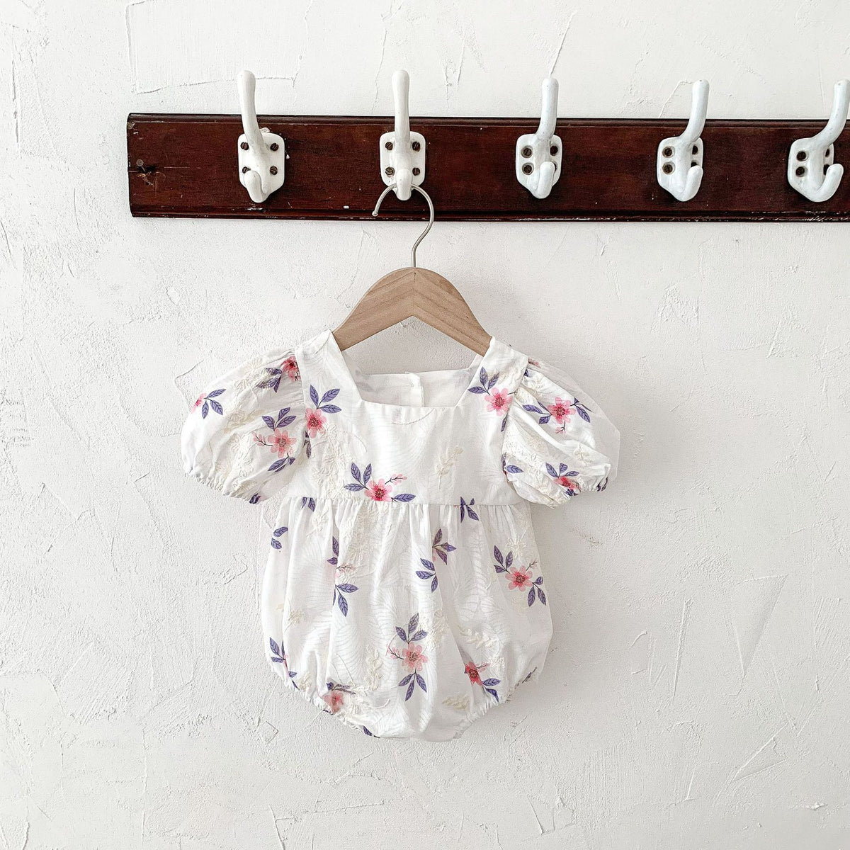 "Spring Flowers" Embroidered Bubble Romper - The Palm Beach Baby Estimated 20 Day Shipping