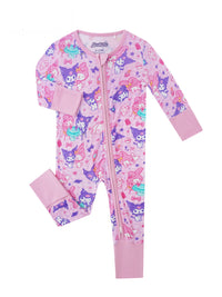PoshTOT Sanrio Kuromi Bamboo Baby Convertible Zippy Romper - The Palm Beach Baby