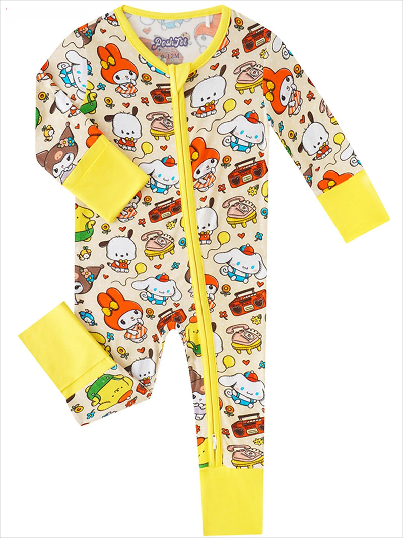 PoshTOT Sanrio Cinnamoroll Bamboo Baby Convertible Zippy Romper - The Palm Beach Baby