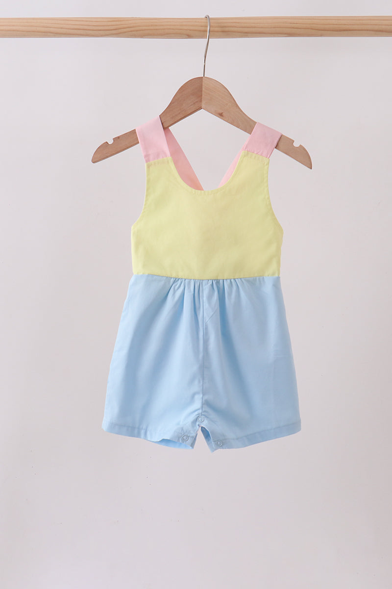 Yellow & blue ruffle bow bubble