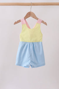 Yellow & blue ruffle bow bubble