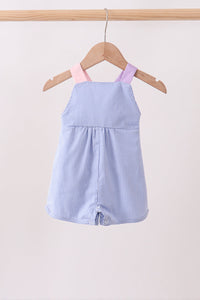 Blue ruffle bow bubble