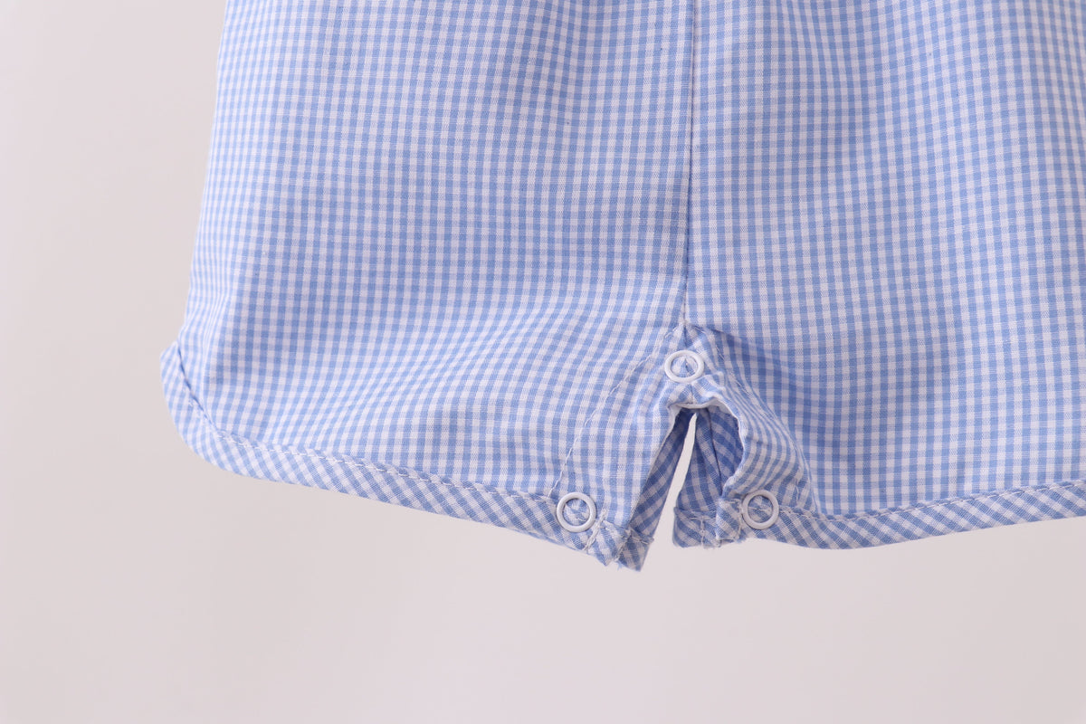 Blue ruffle bow bubble