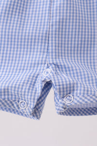 Blue ruffle bow bubble