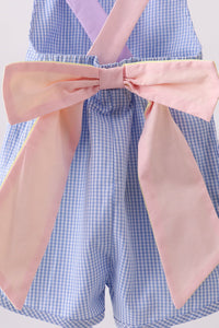 Blue ruffle bow bubble