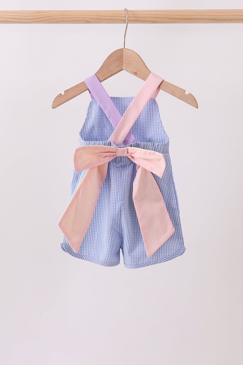 Blue ruffle bow bubble