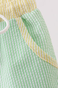 Blue&green seersucker shorts