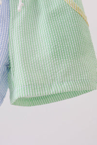 Blue&green seersucker shorts