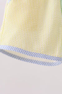 Yellow&green seersucker shorts