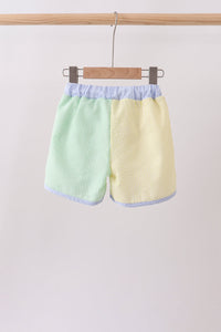 Yellow&green seersucker shorts