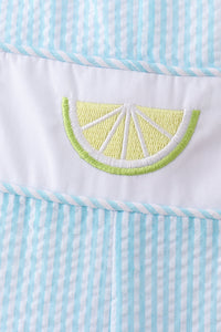 Blue Lemon Embroidered Jon Jon - The Palm Beach Baby