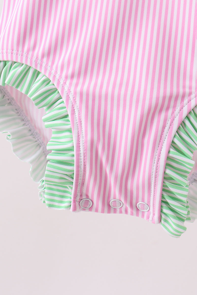 Pink stripe rashguard