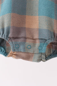 Teal Plaid Button Down Bubble - The Palm Beach Baby