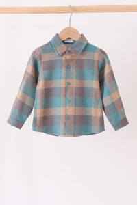 Teal Plaid Button Down Shirt - The Palm Beach Baby