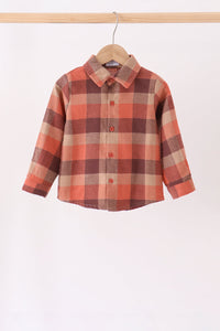 Rust Plaid Button Down Shirt - The Palm Beach Baby