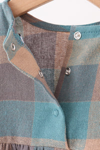 Teal Plaid Ruffle Bubble - The Palm Beach Baby