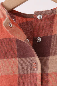 Rust Plaid Ruffle Bubble - The Palm Beach Baby
