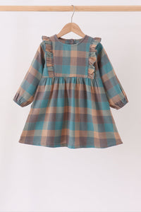 Teal Plaid Ruffle Dress - The Palm Beach Baby