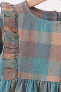 Teal Plaid Ruffle Dress - The Palm Beach Baby