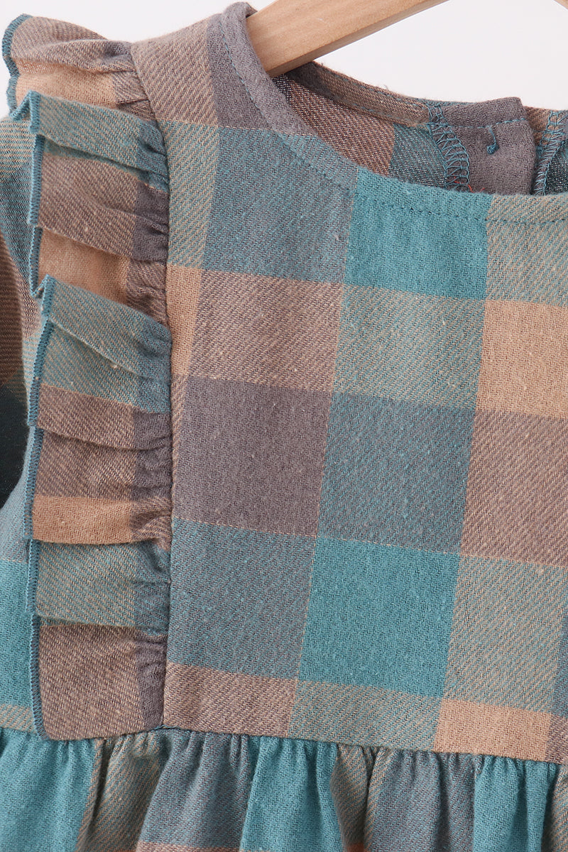 Teal Plaid Ruffle Dress - The Palm Beach Baby