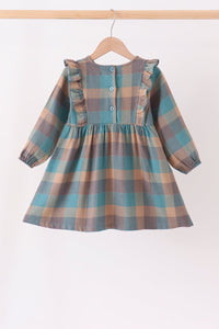 Teal Plaid Ruffle Dress - The Palm Beach Baby