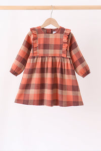 Rust Plaid Ruffle Dress - The Palm Beach Baby