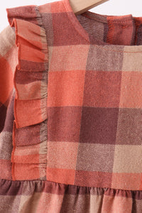 Rust Plaid Ruffle Dress - The Palm Beach Baby