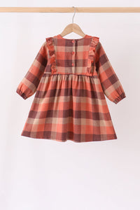 Rust Plaid Ruffle Dress - The Palm Beach Baby