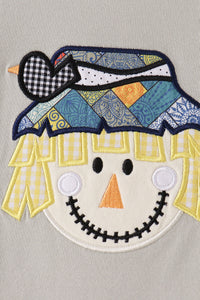 Gray Scarecrow Embroidery Romper - The Palm Beach Baby