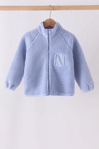Children's Blue Fleece Zipper Jacket